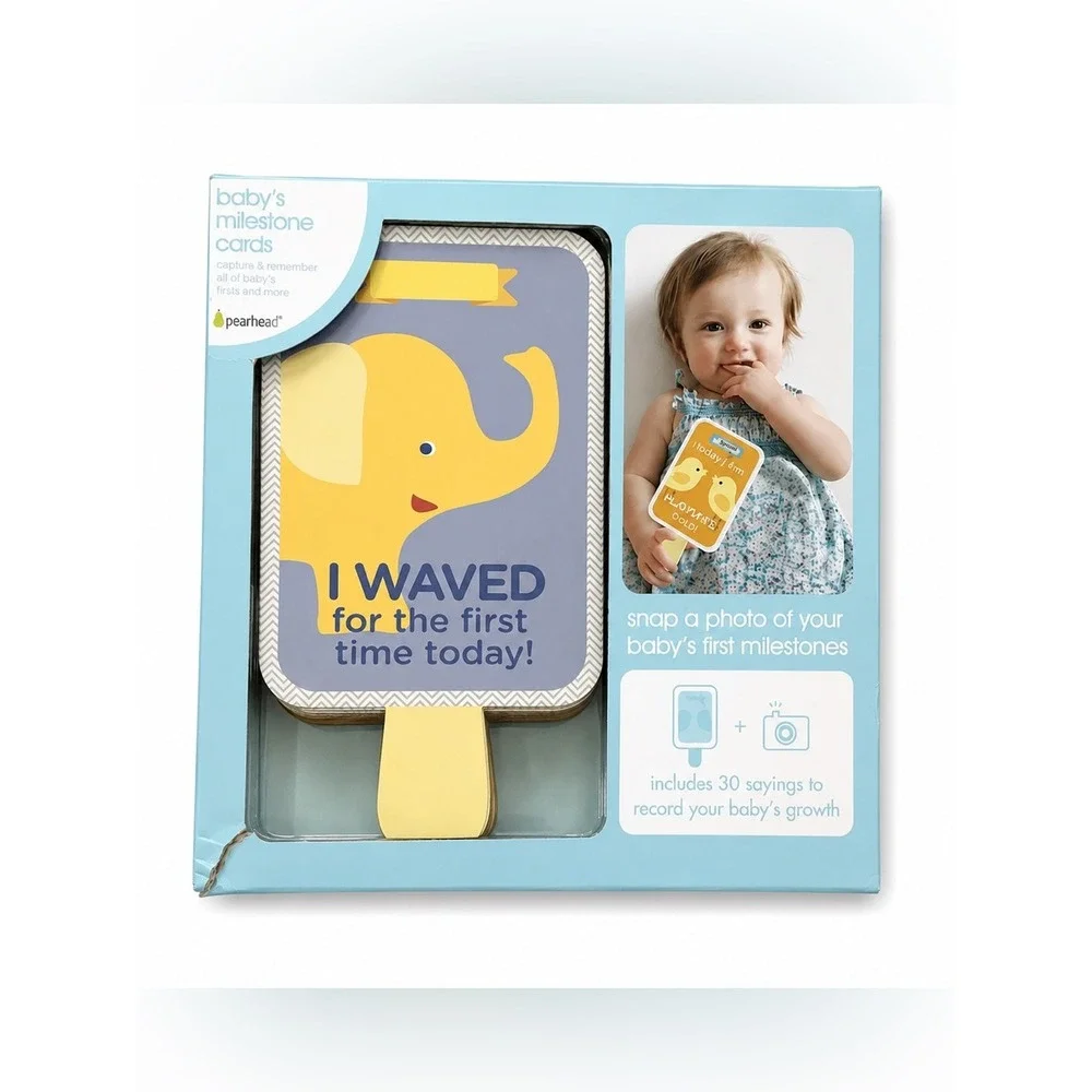 Pearhead NEW NIB Baby's Milestone Cards‎ Photo Prop Sharing Pictures Baby Book